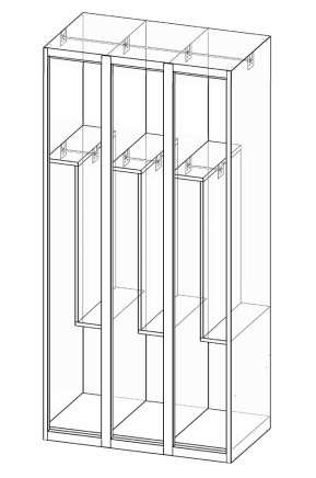 Šatňová skrinka delená XS96-18Z - 4