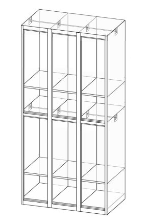 Šatňová skrinka delená XS76-18 - 4