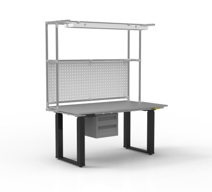 ESD Elektricky výškovo nastaviteľný pracovný stôl s nadstavbou - 1