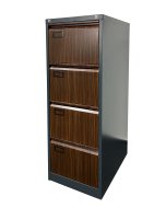 Štvorzásuvková kartotéka V04 pre formát A4 - DEMONT antracit/imitácia tmavé drevo