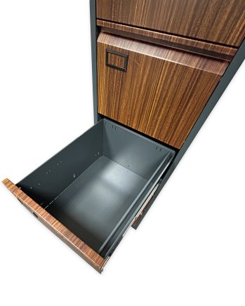 Štvorzásuvková kartotéka V04 pre formát A4 - DEMONT antracit/imitácia tmavé drevo - 3