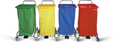 Vozík na triedenie odpadu a bielizne PEDALBAG IV bez vaku