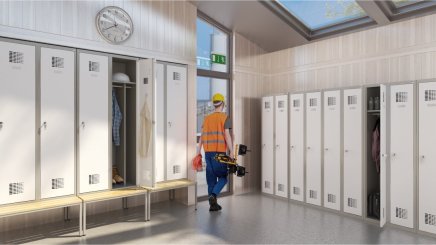 Šatňová skriňa kovová Sum 430 W s lavicou P431 W - 5