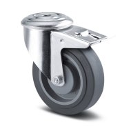 Prístrojové koleso šedé supratech s ø 125 mm s totálnym zaistením a otvorom pre kolík, otočné (2 modely)
