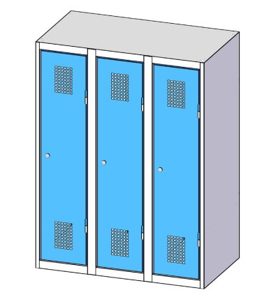 Kovová šatníková skrinka trojdverová XS73-12 - 3