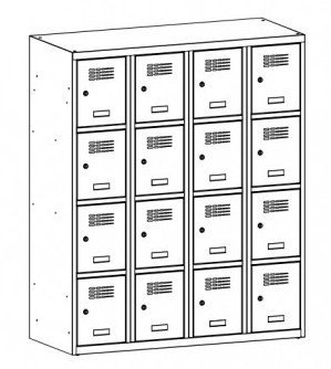 Šatníková skriňa kovová so zníženou výškou MSum 344S šířka 1200 mm