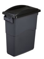 Veko na odpadkový kôš EcoSort s vyklápacou klapkou - farba čierna
