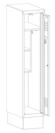 Šatníková skriňa kovová so zníženou výškou MSum 310S šírka 300 mm - 3