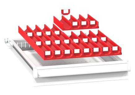 Plastové delenie zásuviek ZL 19 x 27D