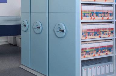 posuvné regály, mobilné regály, pojazdné regály a skrine