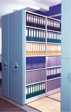 posuvné regály, mobilné regály, pojazdné regály a skrine